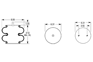 Hendrickson S-23114-40 Air Spring Double Convoluted for