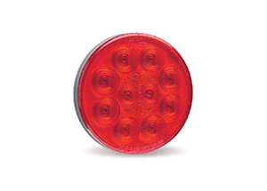 Grote 01-5402-76 Round LED Stop/Tail/Turn Light w/Black Flange Red