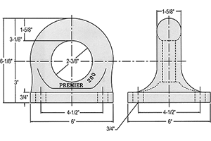 DRAWBAR EYE 2-3/8" ID, BOLT ON